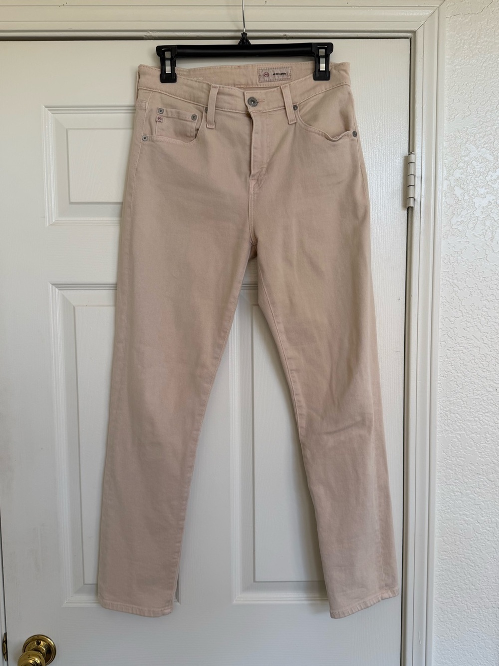 AG Jeans Cream Tan Straight Jeans 26